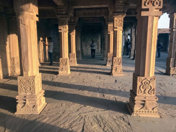 Pillars at the Khila Kothi (fort) in Chanderi